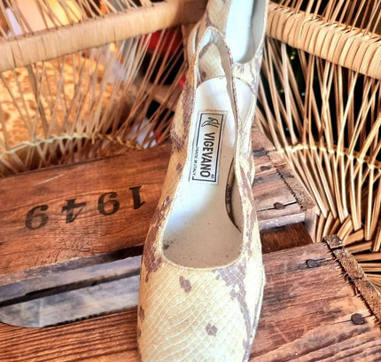 Vintage 80s Vigevano Slingback Shoes - Yatva