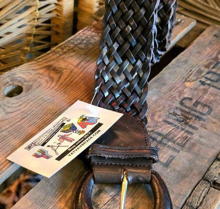 Vintage 80s Woven Leather Belt - Yatva
