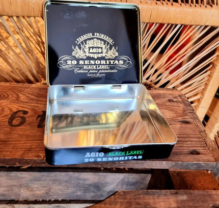 Vintage 90's Black Label Tobacco Tin - Yatva