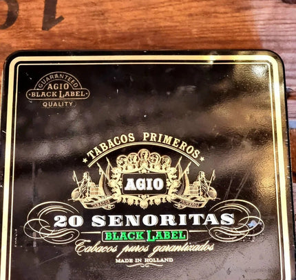 Vintage 90's Black Label Tobacco Tin - Yatva