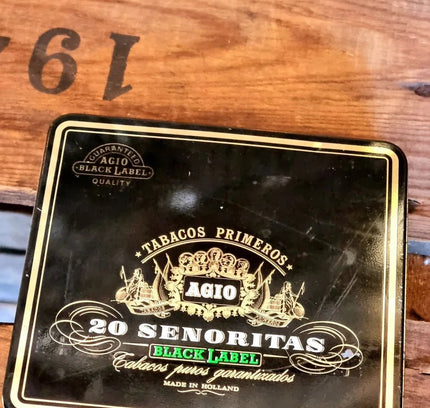Vintage 90's Black Label Tobacco Tin - Yatva