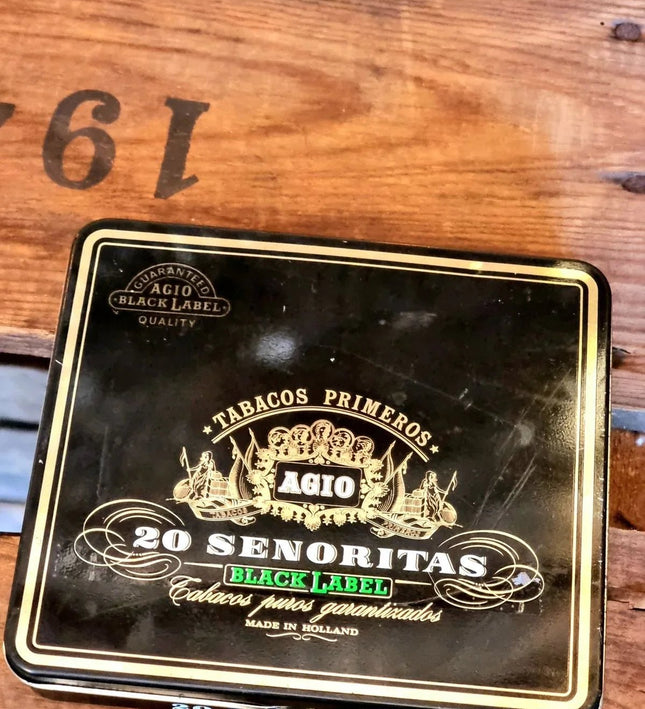 Vintage 90's Black Label Tobacco Tin - Yatva