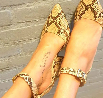 Vintage 90´s Brand New Snakeskin Print Shoes - Yatva
