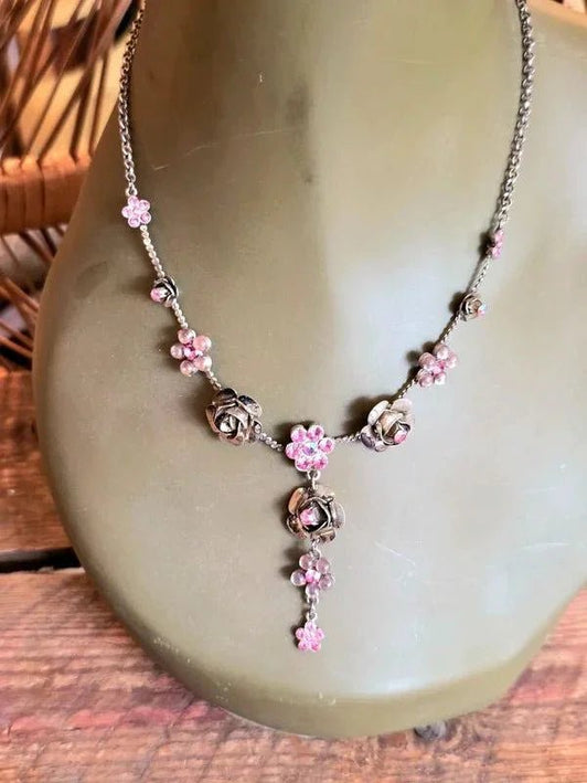 Vintage 90's Floral Necklace - Yatva