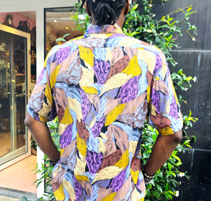 Vintage 90s Halonen Abstract Print Short Sleeve Button Up Shirt