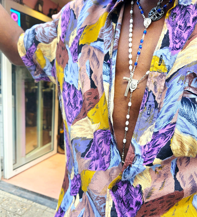 Vintage 90s Halonen Abstract Print Short Sleeve Button Up Shirt