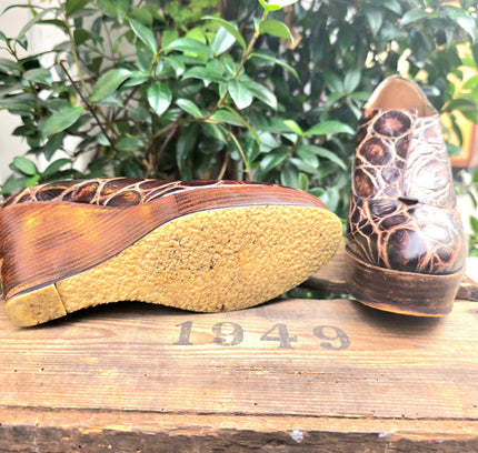 Vintage 90's Muxart Leather Wedge Shoes - Yatva