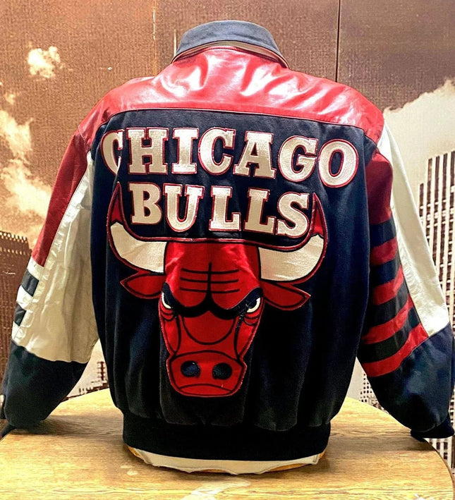 Vintage 90’s NBA Chicago Bulls Jeff Hamilton Leather Varsity Jacket - Yatva