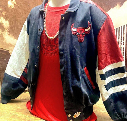 Vintage 90’s NBA Chicago Bulls Jeff Hamilton Leather Varsity Jacket - Yatva