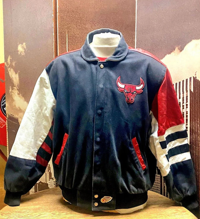 Vintage 90’s NBA Chicago Bulls Jeff Hamilton Leather Varsity Jacket - Yatva