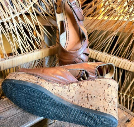 Vintage 90's Strappy Wedge Heels - Yatva