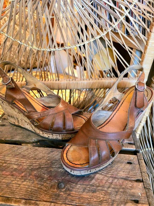 Vintage 90's Strappy Wedge Heels - Yatva