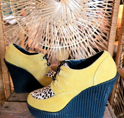 Vintage 90s T.U.K. Creeper Platform Wedge Shoes - Yatva