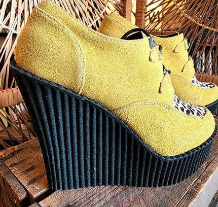 Vintage 90s T.U.K. Creeper Platform Wedge Shoes - Yatva