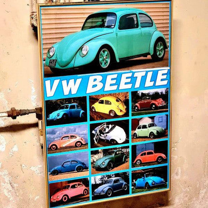 Vintage 90's VW Beetle Frame Poster - Yatva