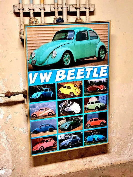 Vintage 90's VW Beetle Frame Poster - Yatva
