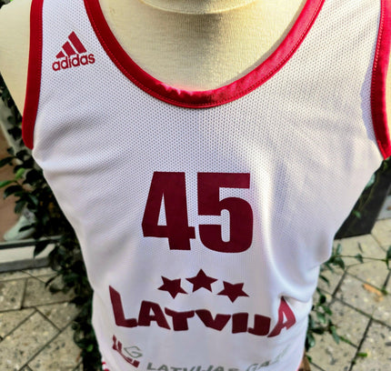 Vintage Adidas Latvia Reversible Basketball Jersey - Yatva