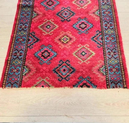 Vintage Afghan Mishwani Hand - Knotted Hallway Runner (5.6m) - Yatva
