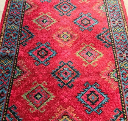 Vintage Afghan Mishwani Hand - Knotted Hallway Runner (5.6m) - Yatva