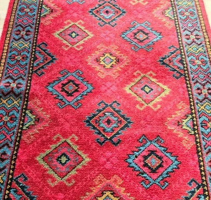 Vintage Afghan Mishwani Hand - Knotted Hallway Runner (5.6m) - Yatva