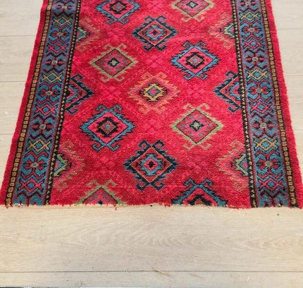 Vintage Afghan Mishwani Hand - Knotted Hallway Runner (5.6m) - Yatva