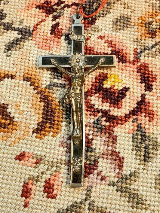 Vintage Antique French Pectoral Cross pendant - Yatva