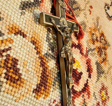 Vintage Antique French Pectoral Cross pendant - Yatva