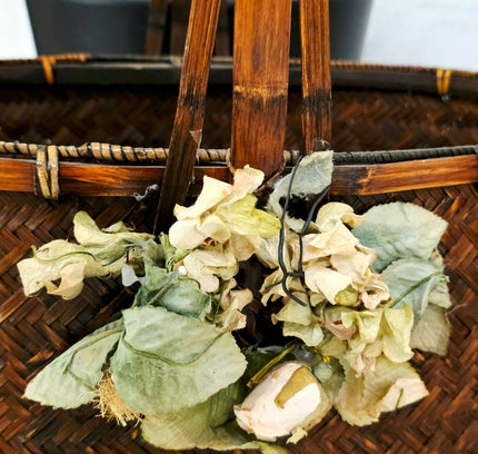 Vintage Antique Japanese Ikebana Basket - Hanakago Decor - Yatva