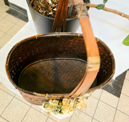 Vintage Antique Japanese Ikebana Basket - Hanakago Decor - Yatva