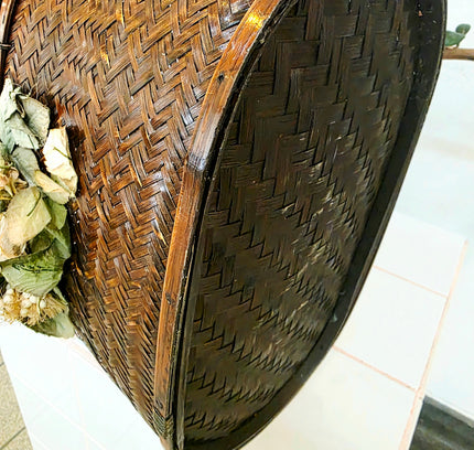 Vintage Antique Japanese Ikebana Basket - Hanakago Decor - Yatva