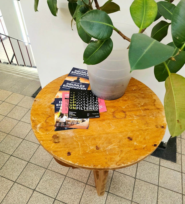 Vintage Art Deco Wooden Side Table - Curved "U - Base" Design - Yatva