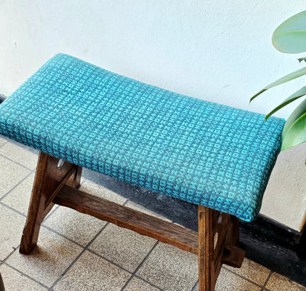 Vintage Arts & Crafts Oak Tabouret Stool – Tapestry Woven Upholstery - Yatva