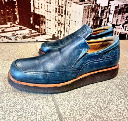 Vintage Bally Leather Platform Slip on Shoes - Yatva