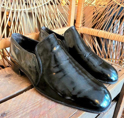Vintage Bally Suisse Club Patent Slip on Shoes - Yatva
