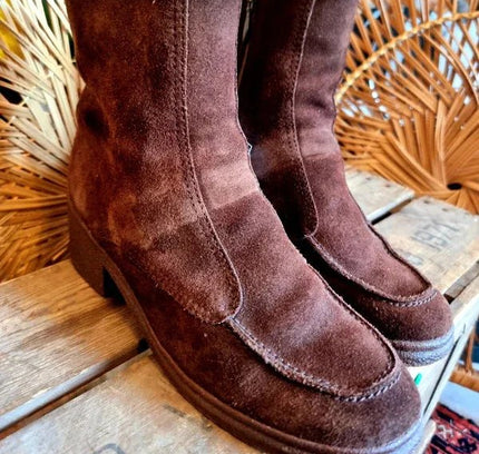 Vintage Bama Lams Sheepskin Shearling Ankle Boots - Yatva