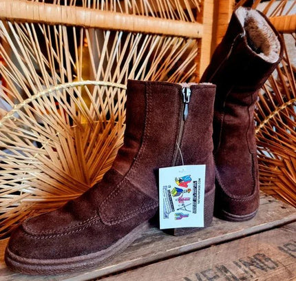 Vintage Bama Lams Sheepskin Shearling Ankle Boots - Yatva