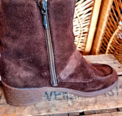 Vintage Bama Lams Sheepskin Shearling Ankle Boots - Yatva