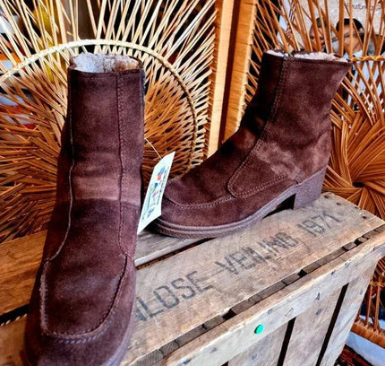 Vintage Bama Lams Sheepskin Shearling Ankle Boots - Yatva