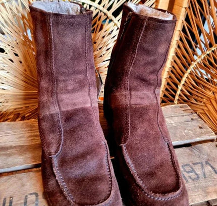 Vintage Bama Lams Sheepskin Shearling Ankle Boots - Yatva