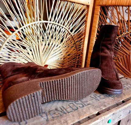 Vintage Bama Lams Sheepskin Shearling Ankle Boots - Yatva