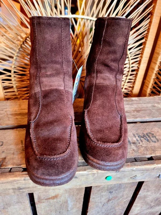 Vintage Bama Lams Sheepskin Shearling Ankle Boots - Yatva