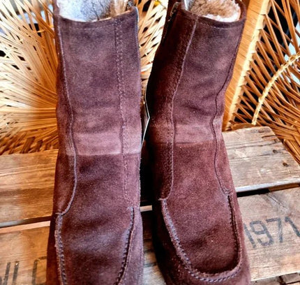 Vintage Bama Lams Sheepskin Shearling Ankle Boots - Yatva