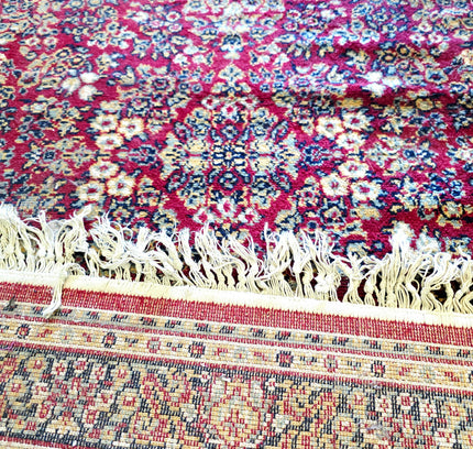 Vintage Belgian Wool Rug - Traditional Red Persian Pattern (115x185 cm) - Yatva