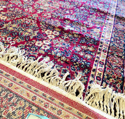 Vintage Belgian Wool Rug - Traditional Red Persian Pattern (115x185 cm) - Yatva