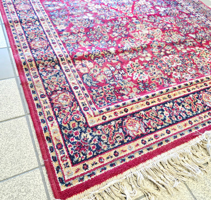 Vintage Belgian Wool Rug - Traditional Red Persian Pattern (115x185 cm) - Yatva