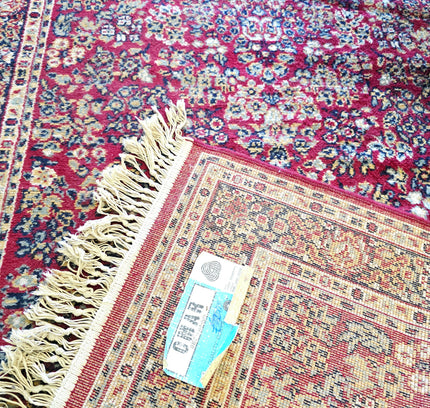 Vintage Belgian Wool Rug - Traditional Red Persian Pattern (115x185 cm) - Yatva