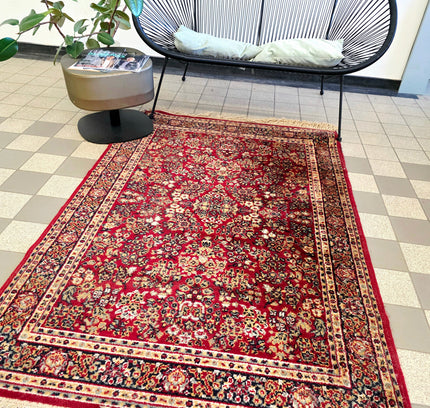 Vintage Belgian Wool Rug - Traditional Red Persian Pattern (115x185 cm) - Yatva