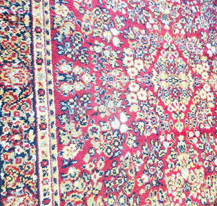 Vintage Belgian Wool Rug - Traditional Red Persian Pattern (115x185 cm) - Yatva