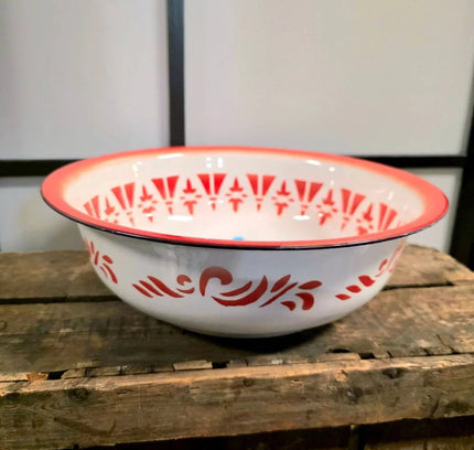 Vintage Big Enamel Wash Basin / Bowl - Yatva