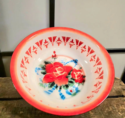 Vintage Big Enamel Wash Basin / Bowl - Yatva